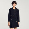 Peter Pan Collar Cropped Jacket Black