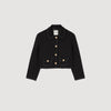 Peter Pan Collar Cropped Jacket Black