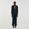 Altesse Short Satin Bow Jacket Black