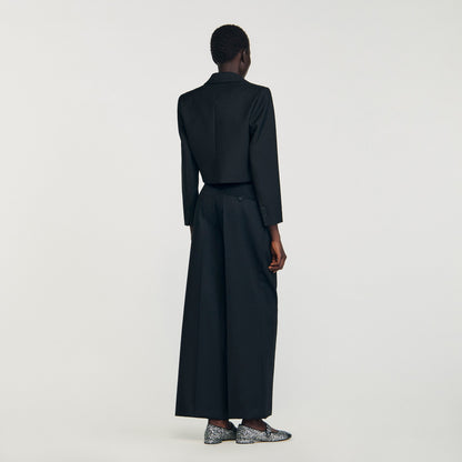 Altesse Short Satin Bow Jacket Black