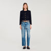 Jillora Ruffled Tweed Jacket Black