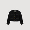 Jillora Ruffled Tweed Jacket Black