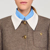 Leia Houndstooth Suit Jacket Brown
