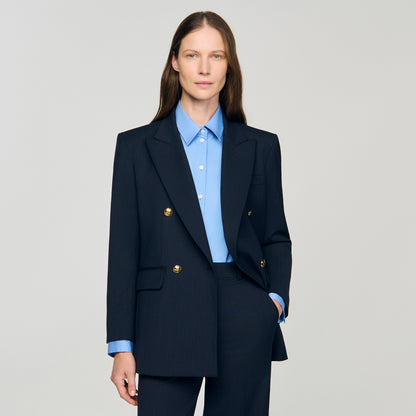 Theane Pinstripe jacket Navy Blue