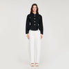 Julie Cropped Ruffled Peplum Jacket Black