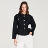 Julie Cropped Ruffled Peplum Jacket Black