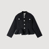 Julie Cropped Ruffled Peplum Jacket Black