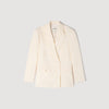 Tony Double-Breasted Suit Jacket Ecru