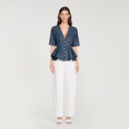 Billie Sequinned Jacket Navy Blue