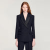 Moncea Tuxedo Jacket With Satin Collar Black