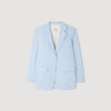 Opera Sequin-Stripe Tailored Jacket Sky Blue