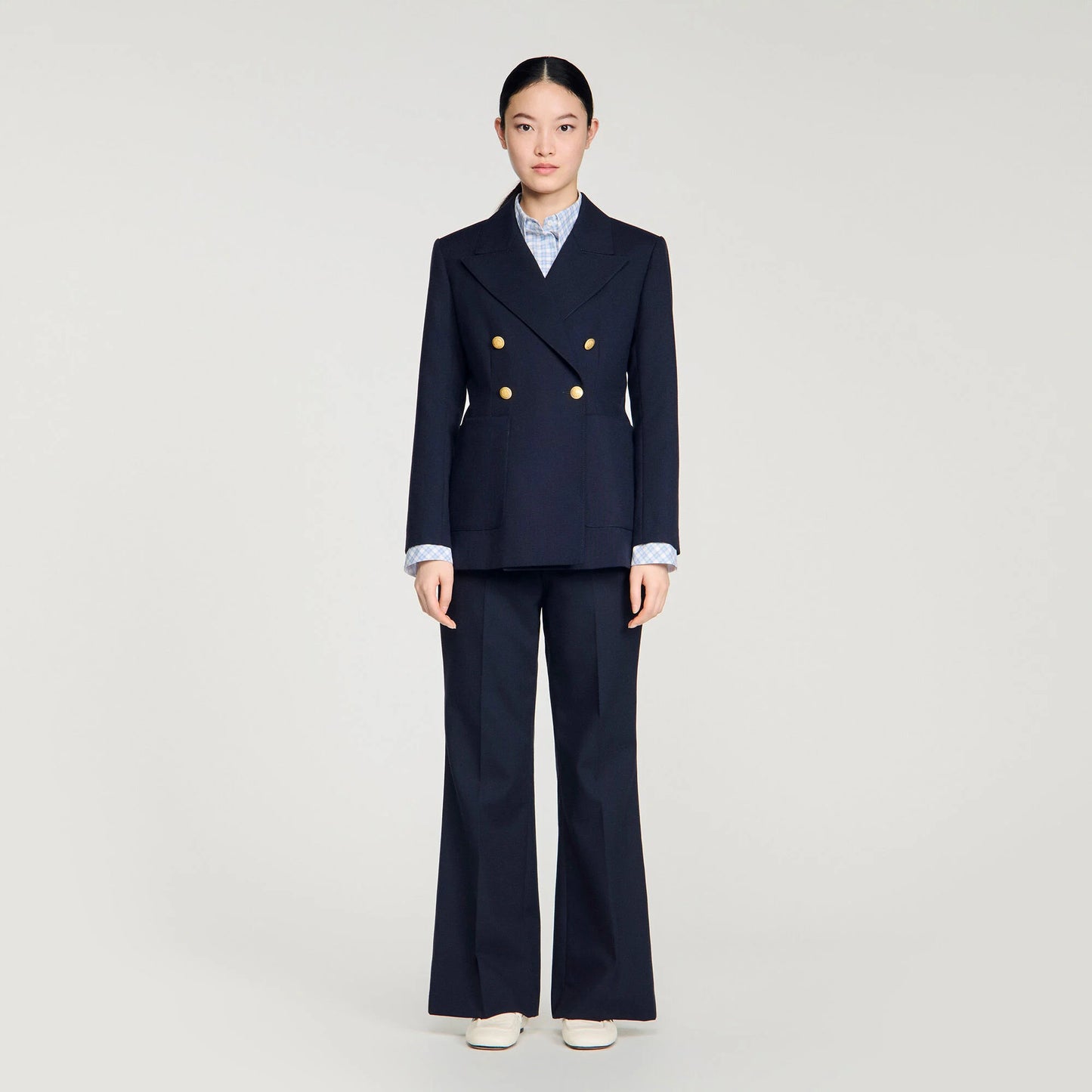 Lesia Slim-Fit Wool Suit Jacket Navy Blue
