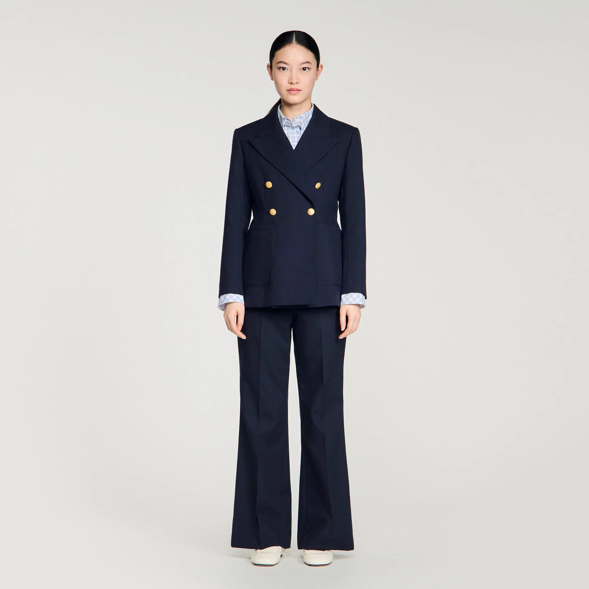 Lesia Slim-Fit Wool Suit Jacket Navy Blue