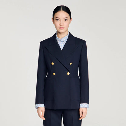 Lesia Slim-Fit Wool Suit Jacket Navy Blue