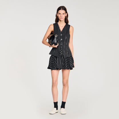 Jaime Sequinned Striped Jacket Black / White