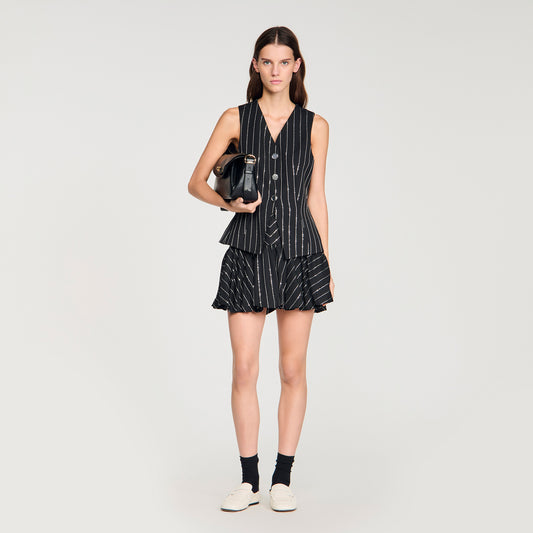 Jaime Sequinned Striped Jacket Black / White