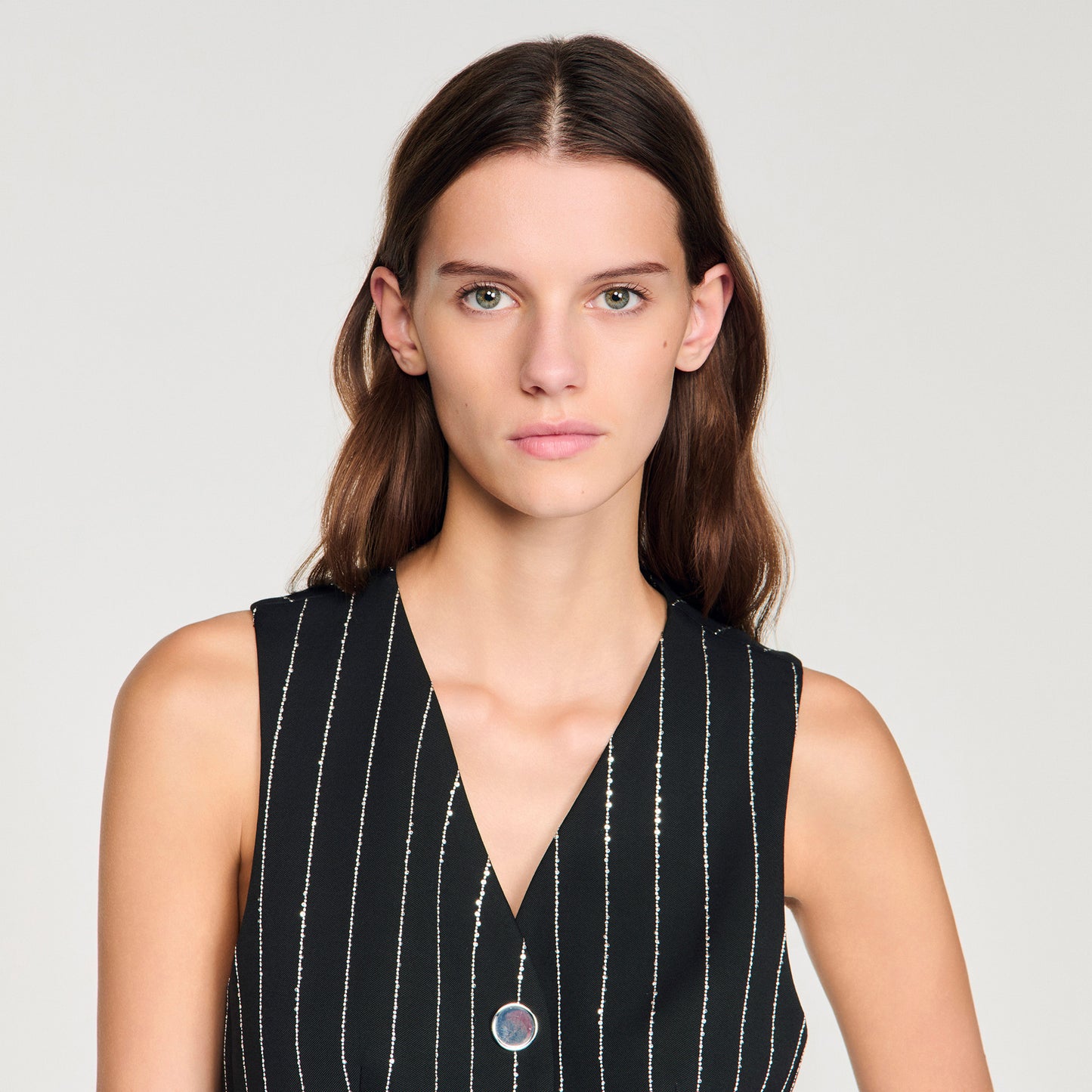 Jaime Sequinned Striped Jacket Black / White