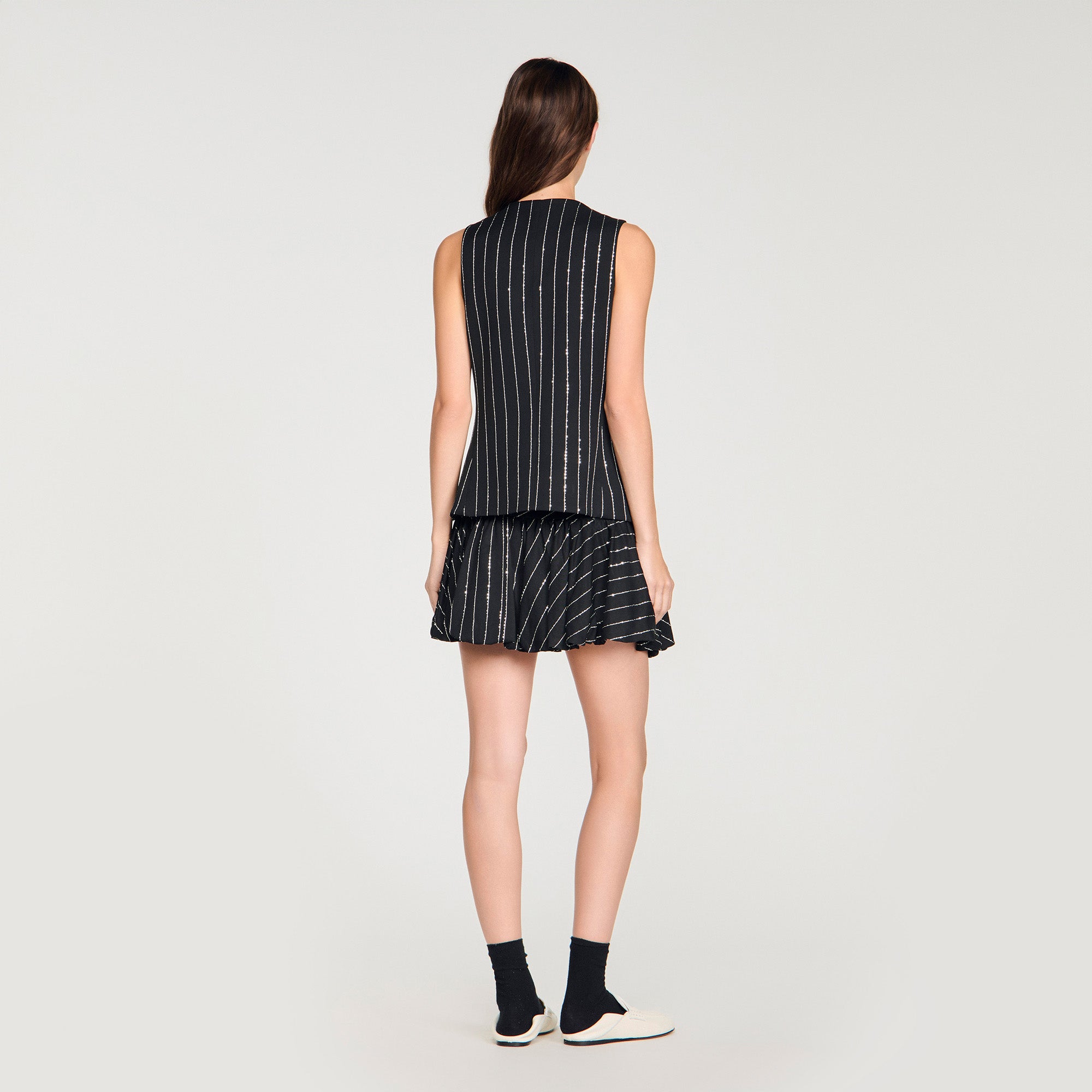 Jaime Sequinned Striped Jacket Black / White