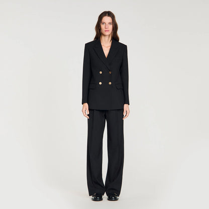 Thelma Wool Slim-Fit Suit Jacket Black