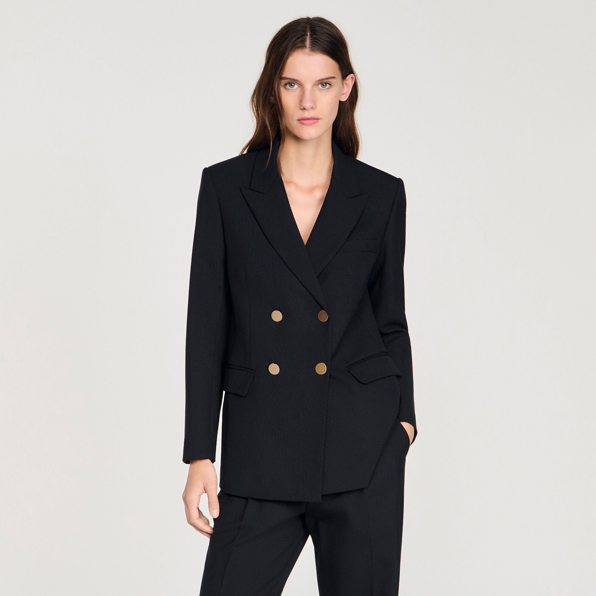 Thelma Wool Slim-Fit Suit Jacket Black