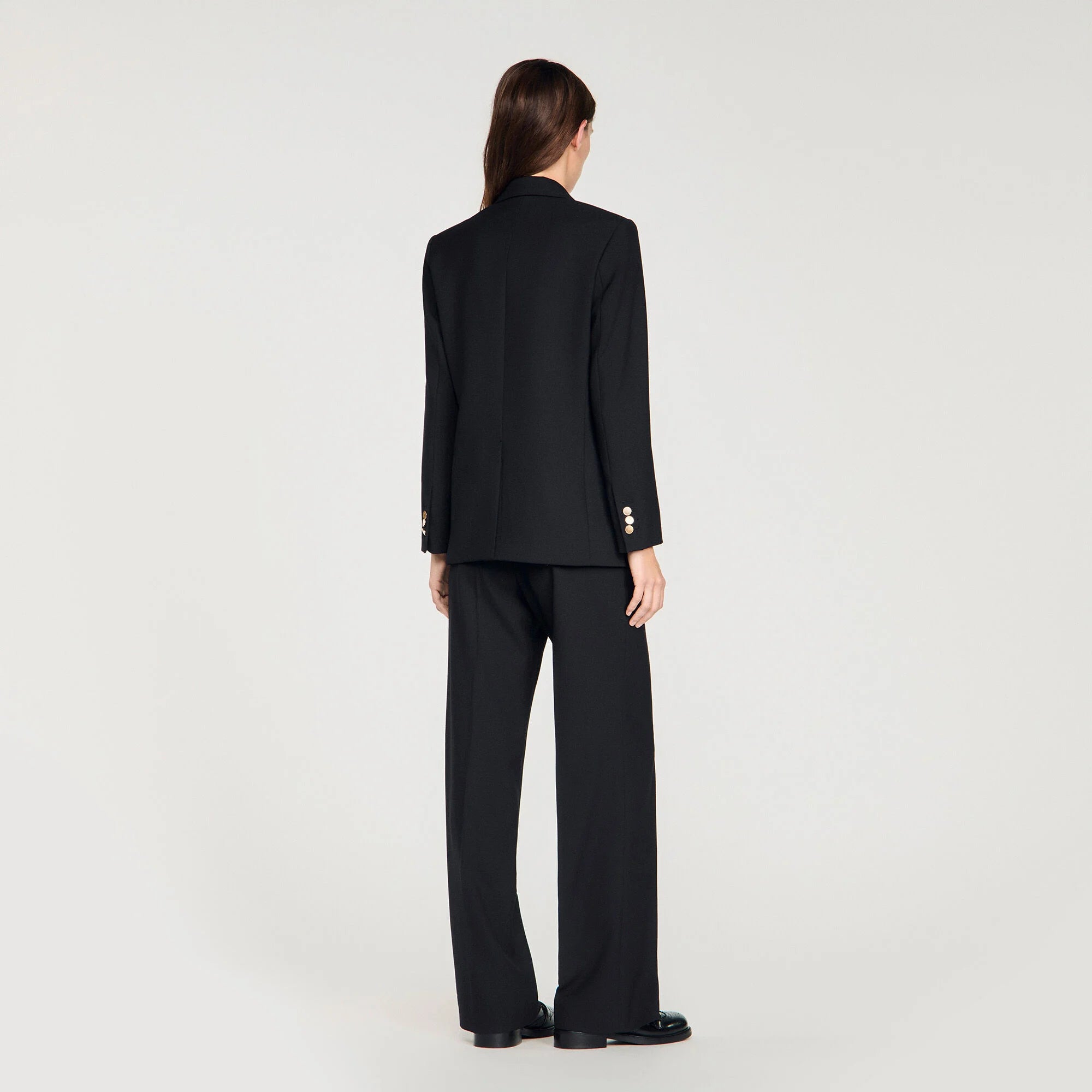 Thelma Wool Slim-Fit Suit Jacket Black