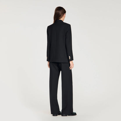 Thelma Wool Slim-Fit Suit Jacket Black