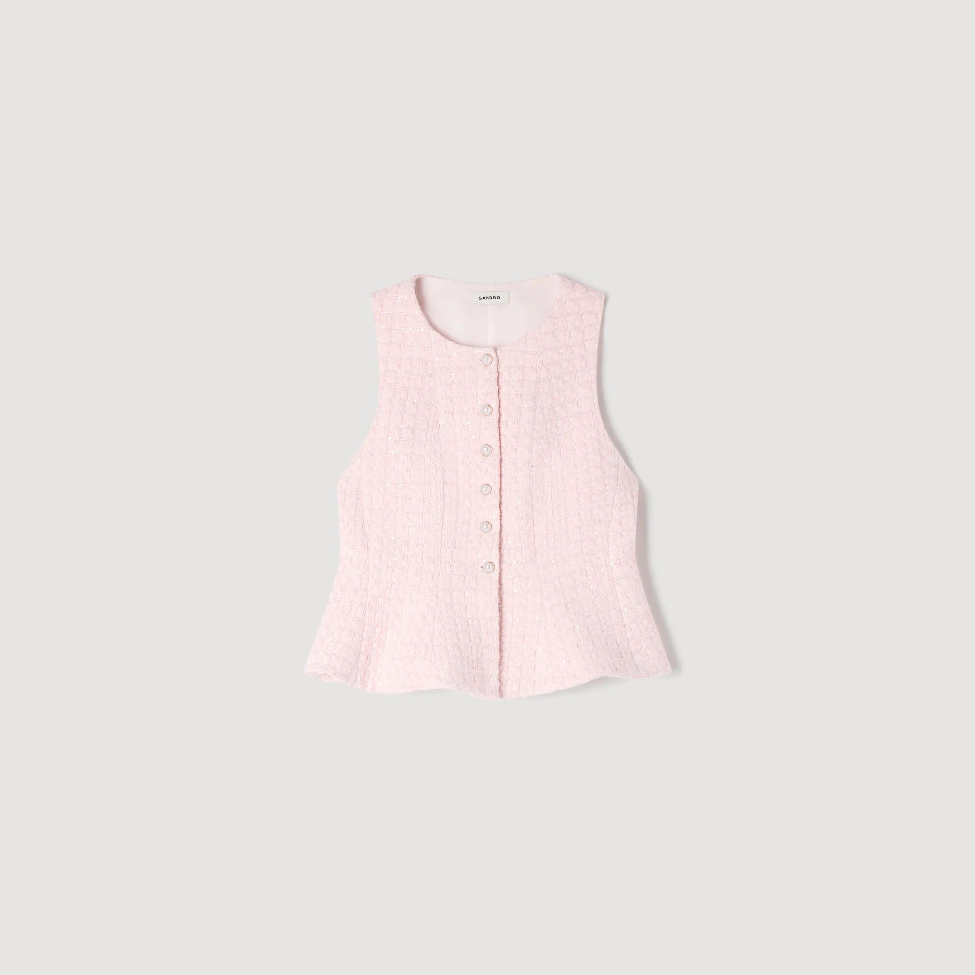 Demie Beaded Check Tweed Jacket Pink