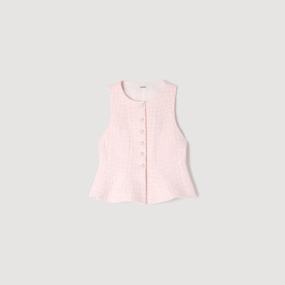 Demie Beaded Check Tweed Jacket Pink