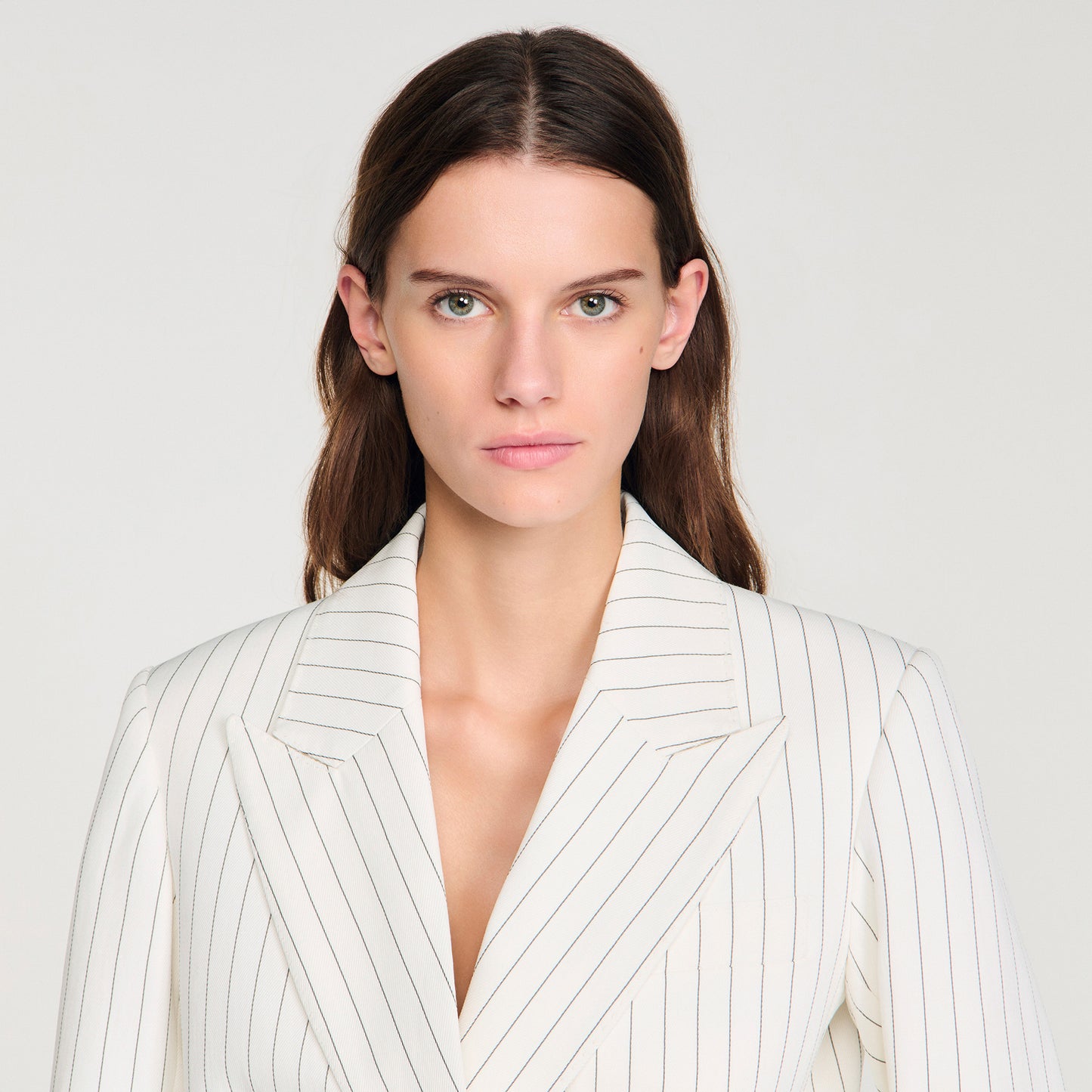 Hudson Striped Tailored Jacket Ecru / Black