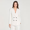 Hudson Striped Tailored Jacket Ecru / Black