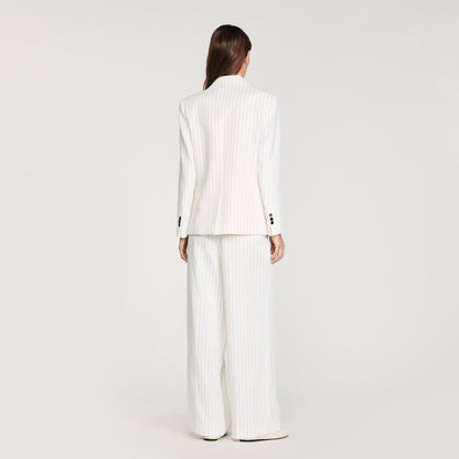 Hudson Striped Tailored Jacket Ecru / Black