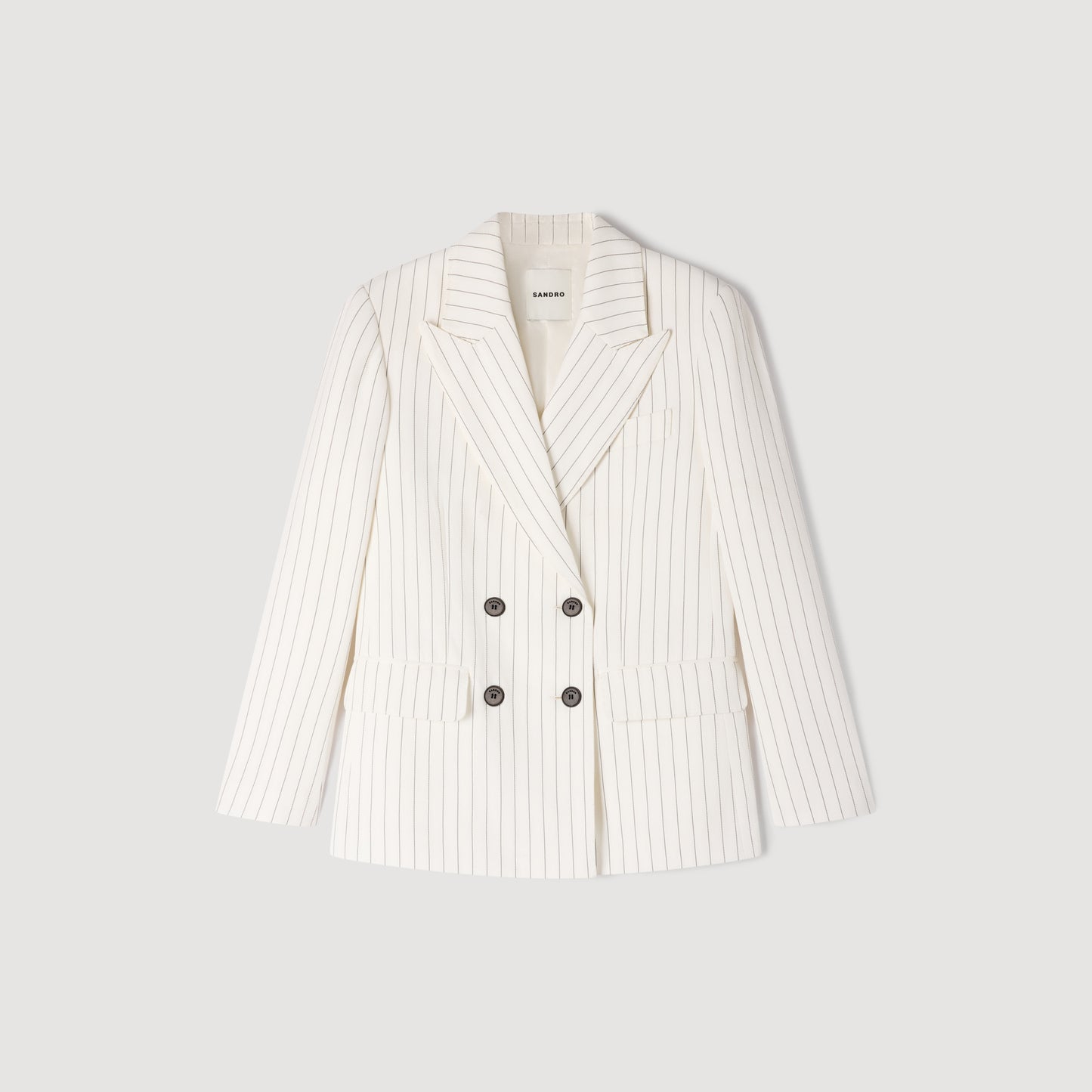 Hudson Striped Tailored Jacket Ecru / Black