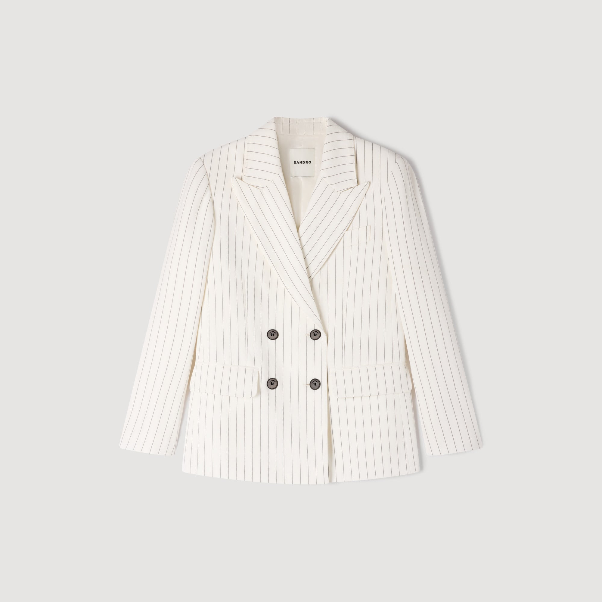 Hudson Striped Tailored Jacket Ecru / Black