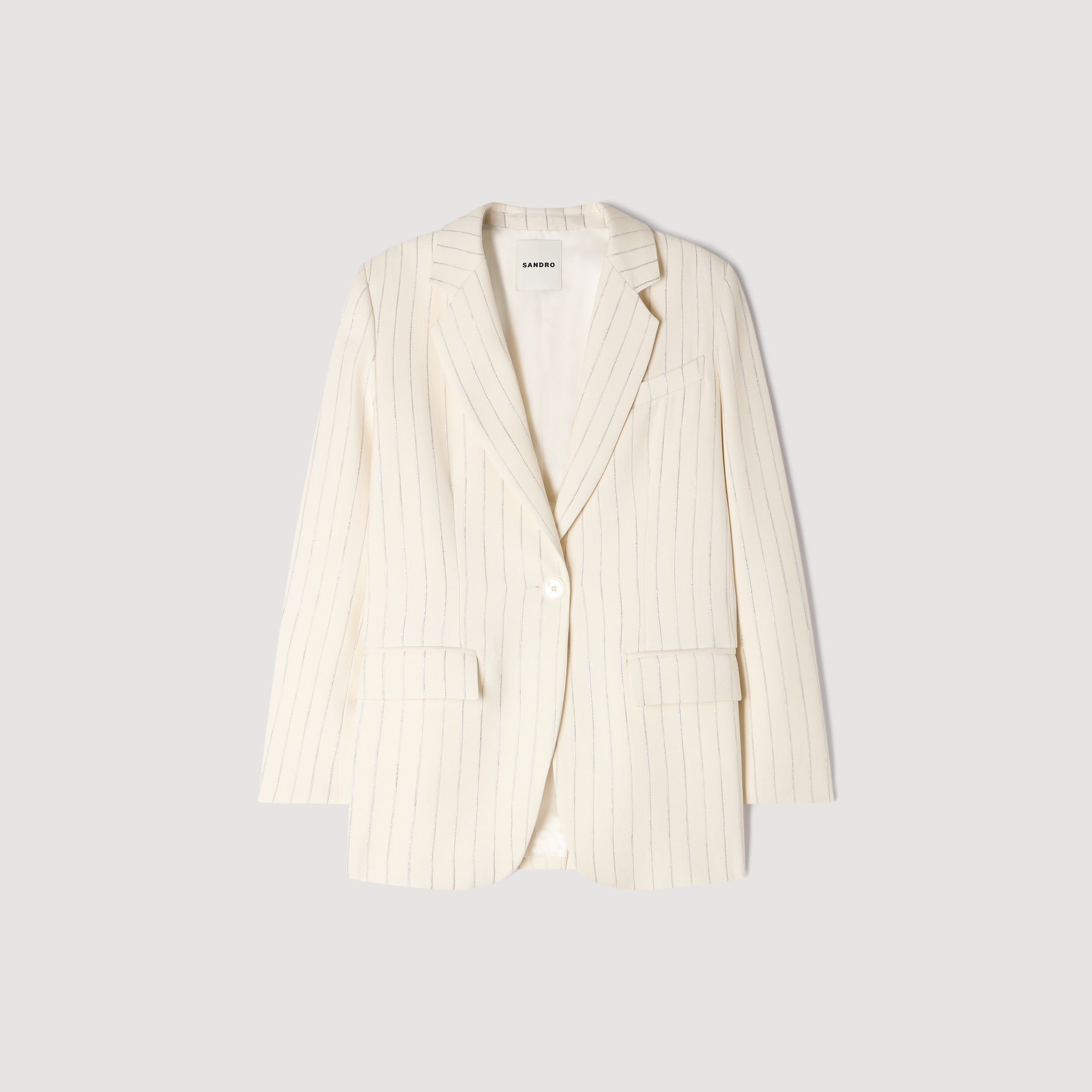 Birkin Striped Tailored Jacket Ecru / Silver