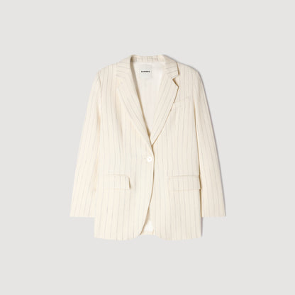 Birkin Striped Tailored Jacket ECRU / SILVER