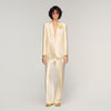 Satin Jacket With Flower Detail Cream