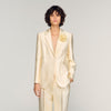 Satin Jacket With Flower Detail Cream