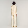 Satin Jacket With Flower Detail Cream