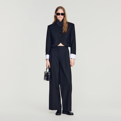 Portivana Short jacket with standing collar Black