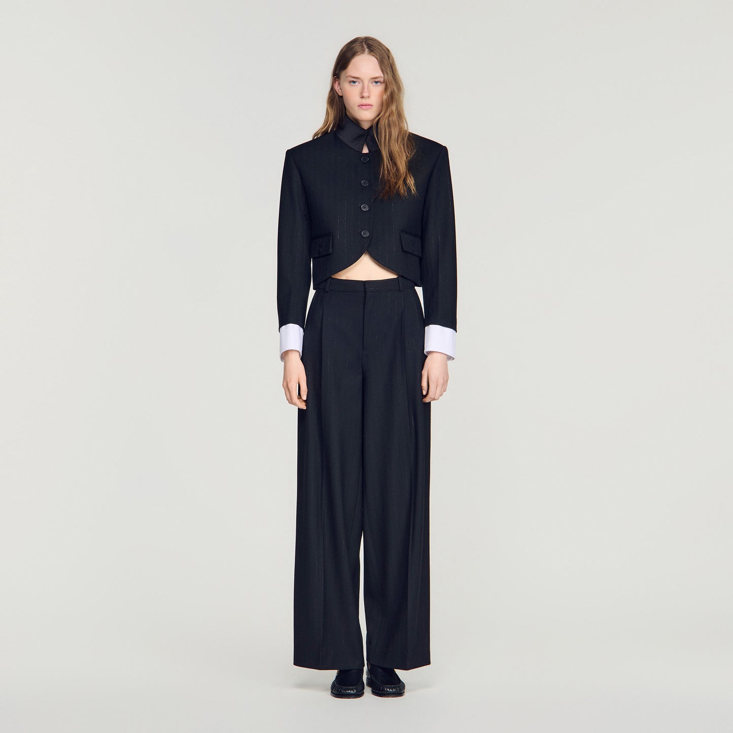Portivana Short jacket with standing collar Black