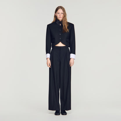 Portivana Short jacket with standing collar Black