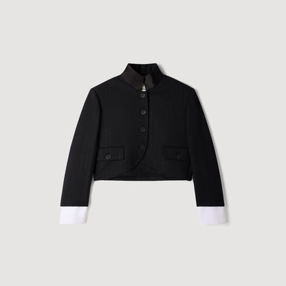 Portivana Short jacket with standing collar Black