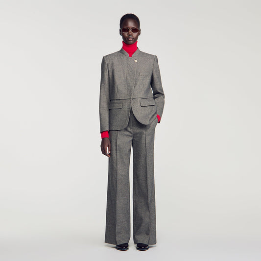 Vannina Wool Suit Jacket Grey