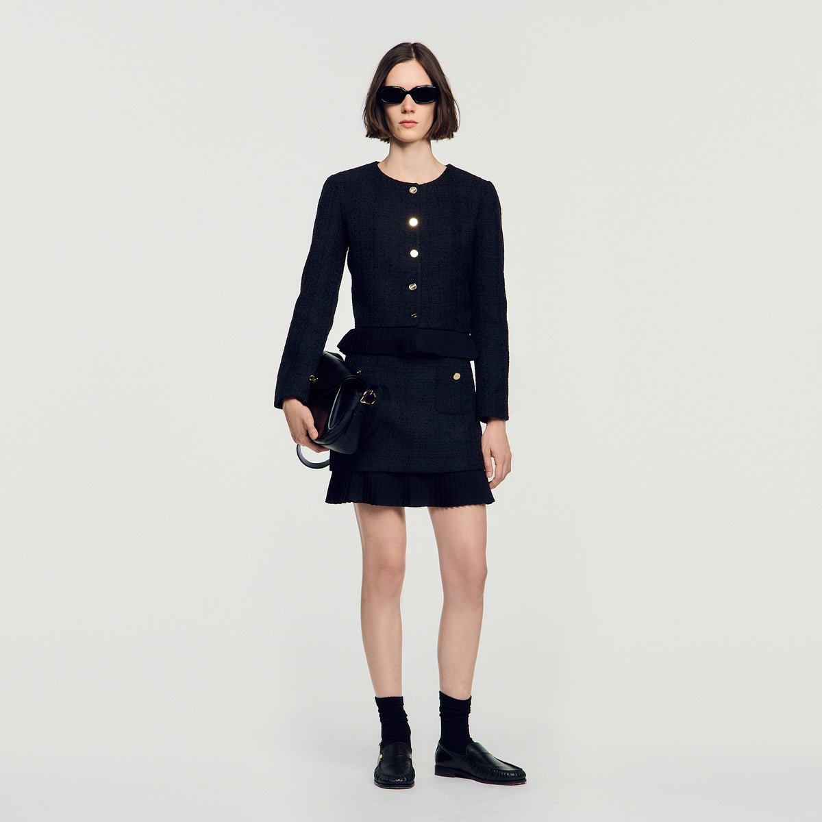Paloma 2-in-1 tweed jacket Black