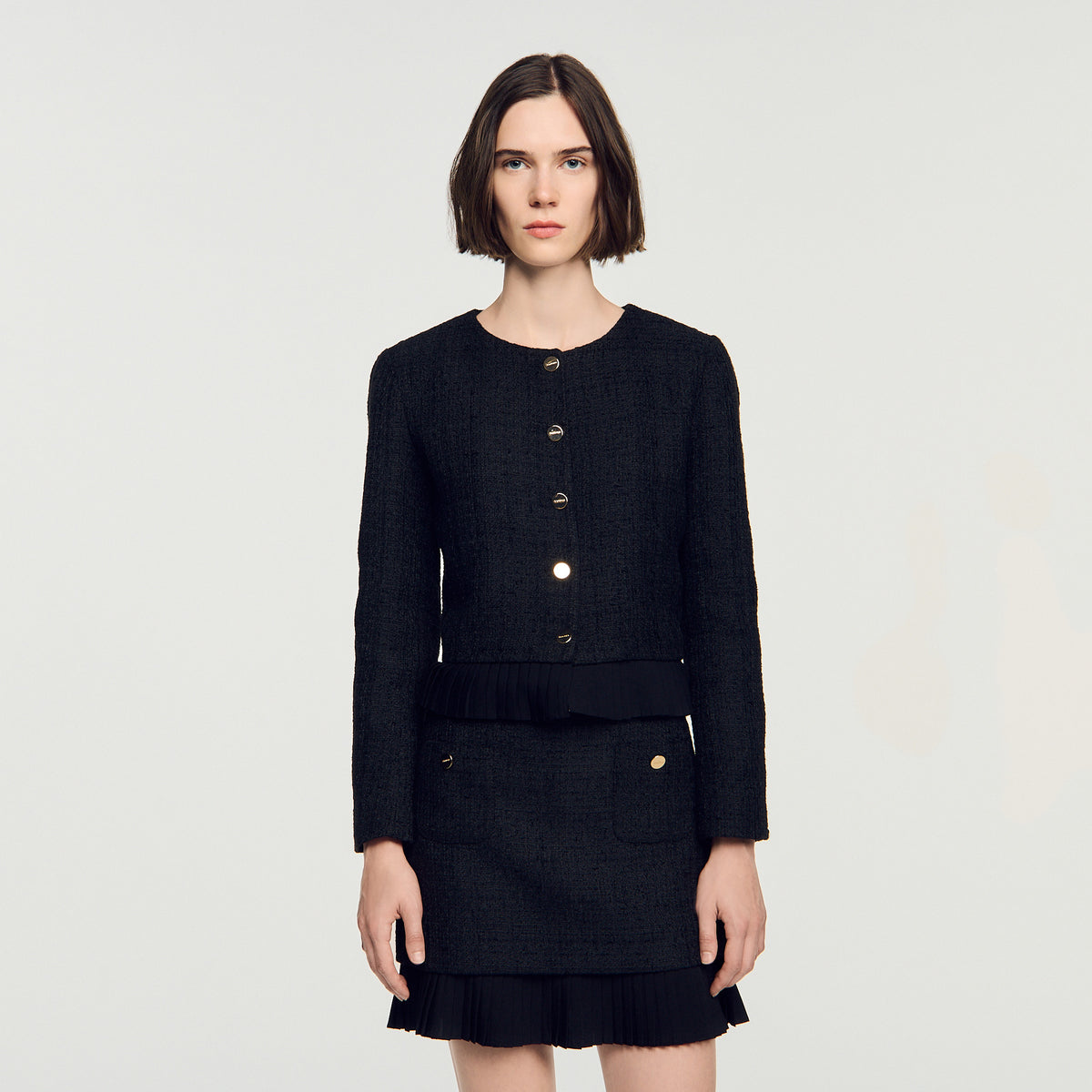 Paloma 2-in-1 tweed jacket Black