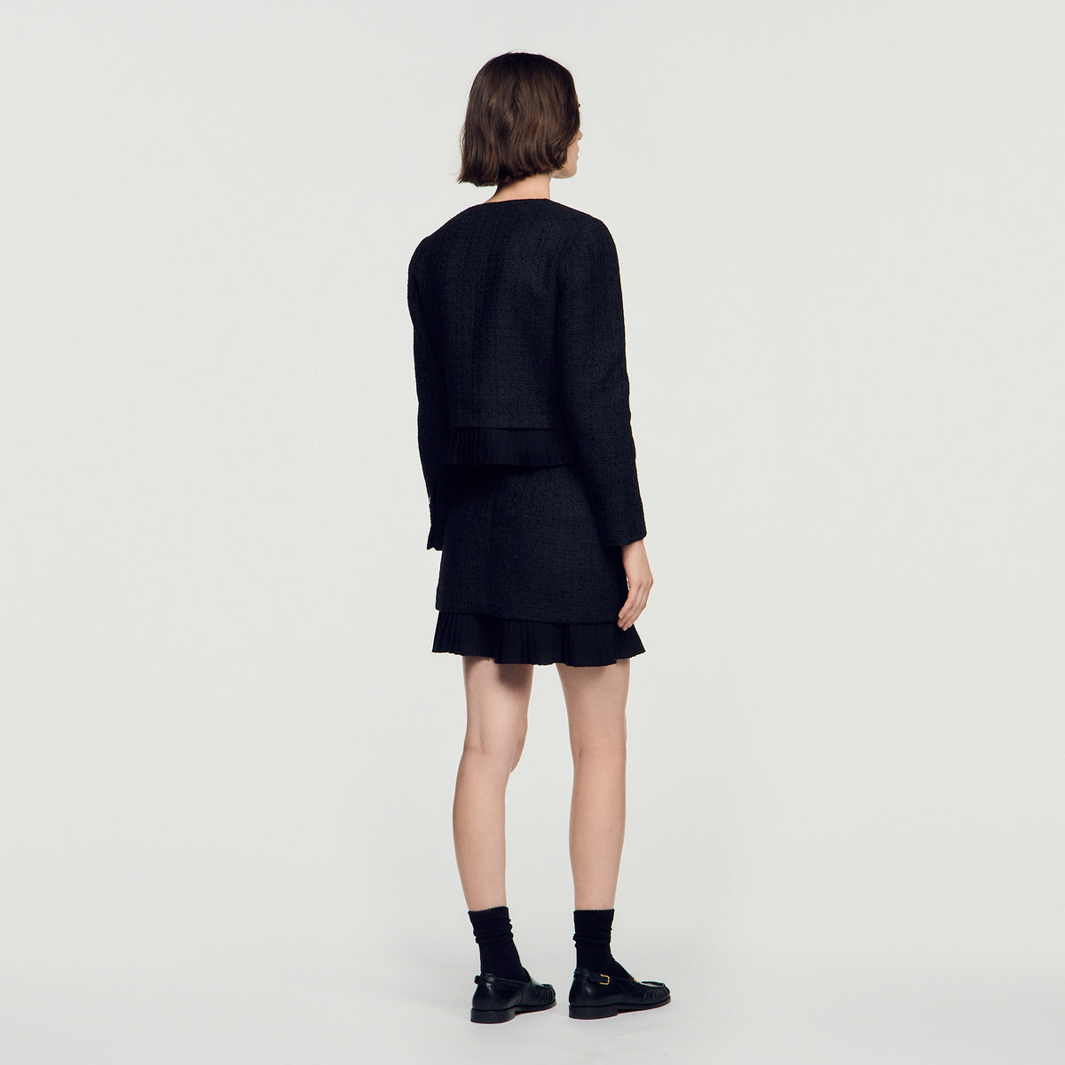Paloma 2-in-1 tweed jacket Black