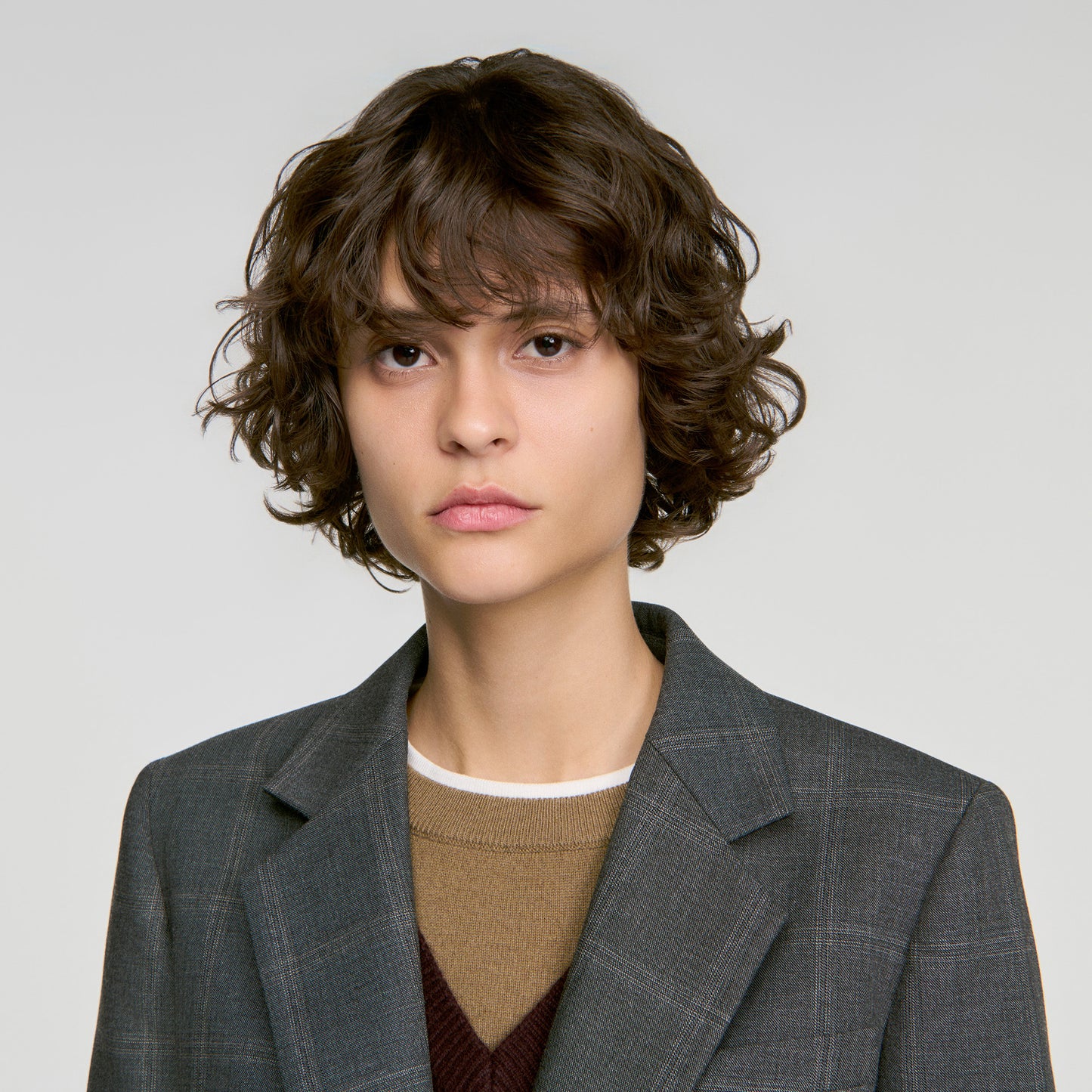 Saveria Check tailored jacket Grey