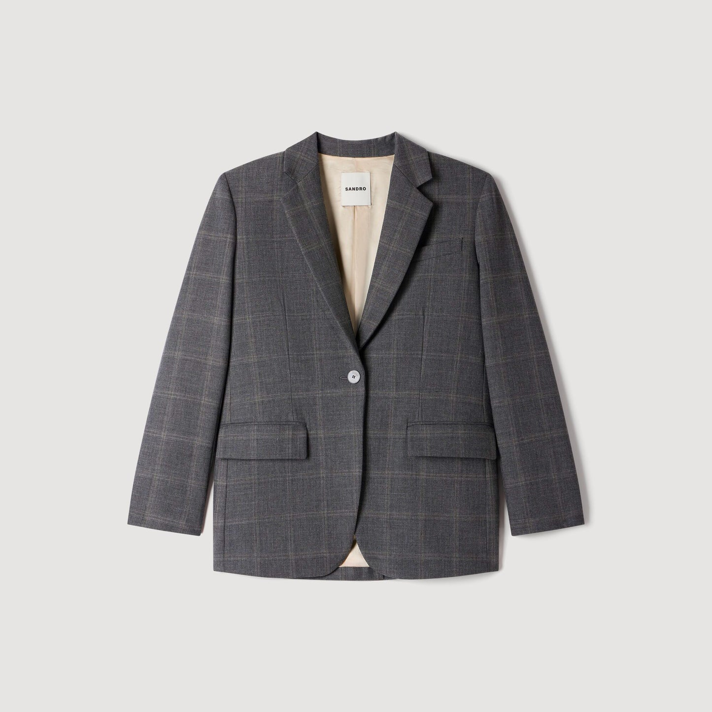 Saveria Check tailored jacket Grey