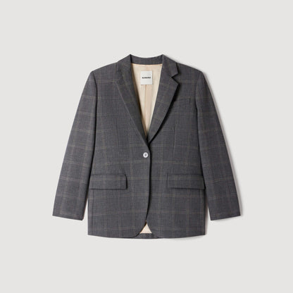 Saveria Check tailored jacket Grey