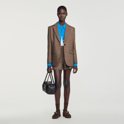 Finley Check wool jacket Taupe